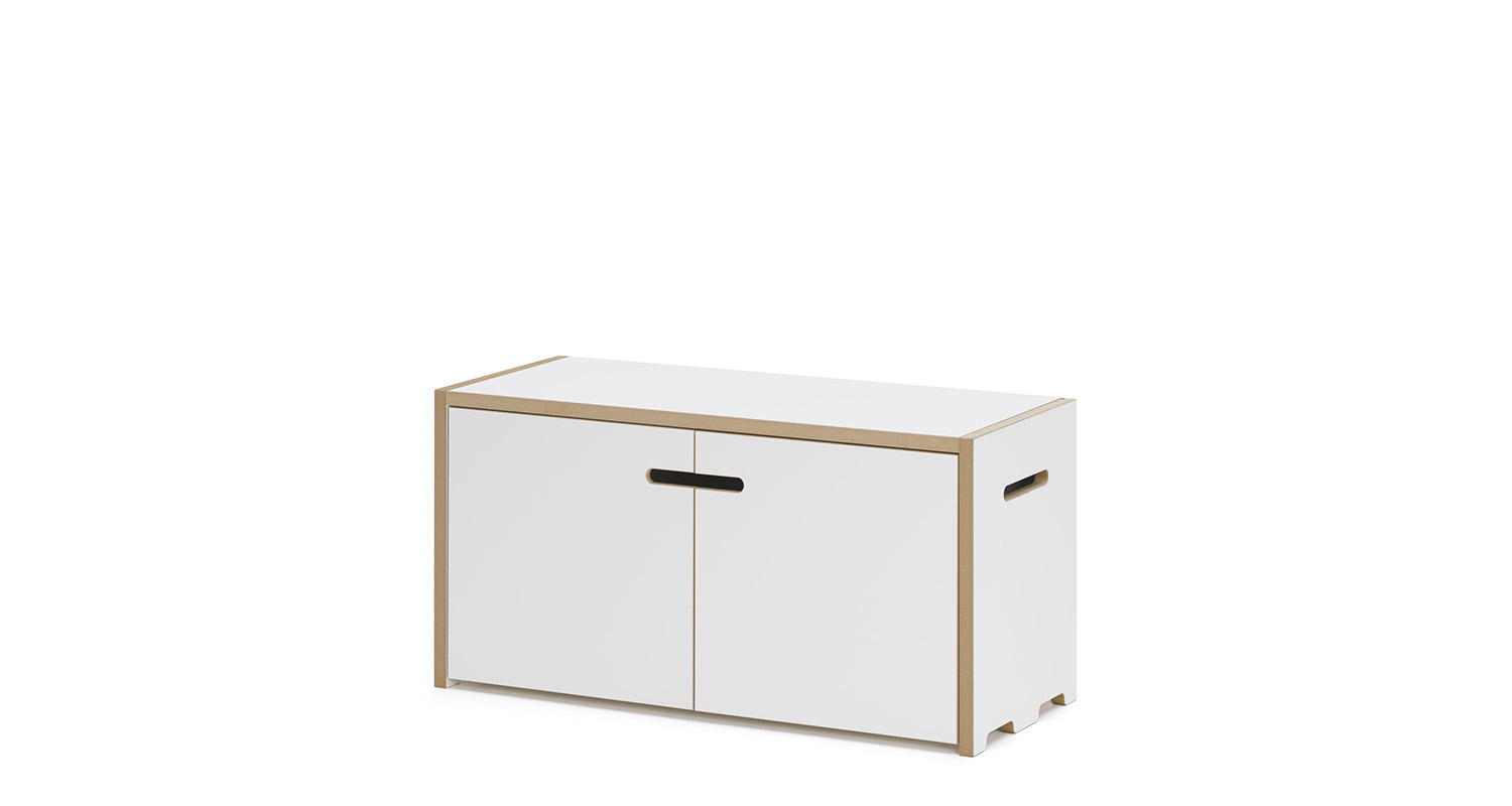 Tojo-hochstapler weiß / Tojo-hochstapler Grundmodul mit Türen weiß