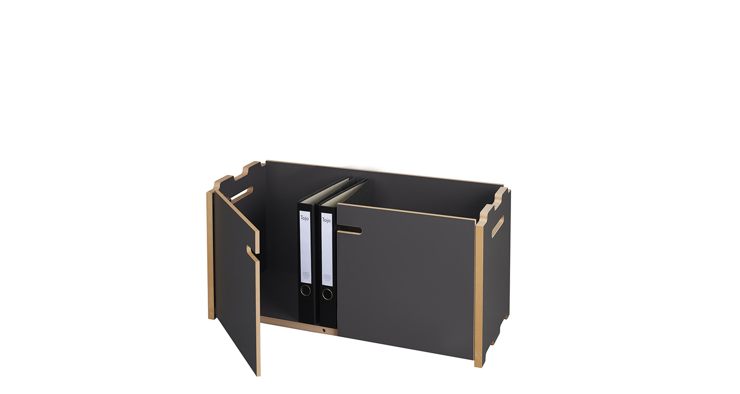 Tojo-hochstapler anthrazit / Tojo-hochstapler Anbaumodul mit Türen anthrazit